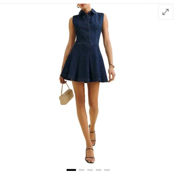 Reformation Denim Mini Dress - Dark Blue